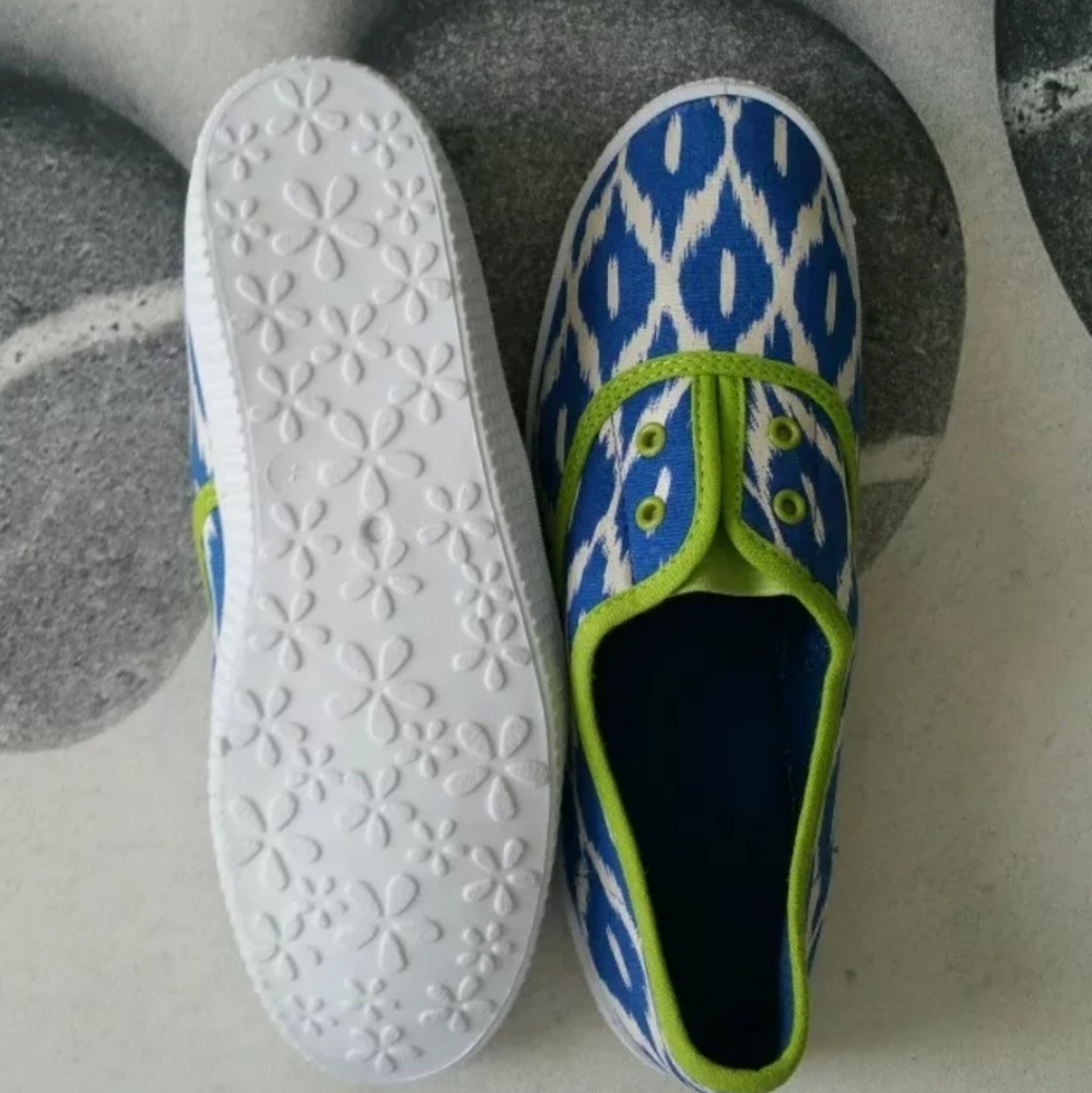 New Curve for Women Sneakers Gumshoes Blue Green - Picture 4 of 5
